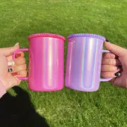 17 OZ SSM LIVE Glitter Glass Mug