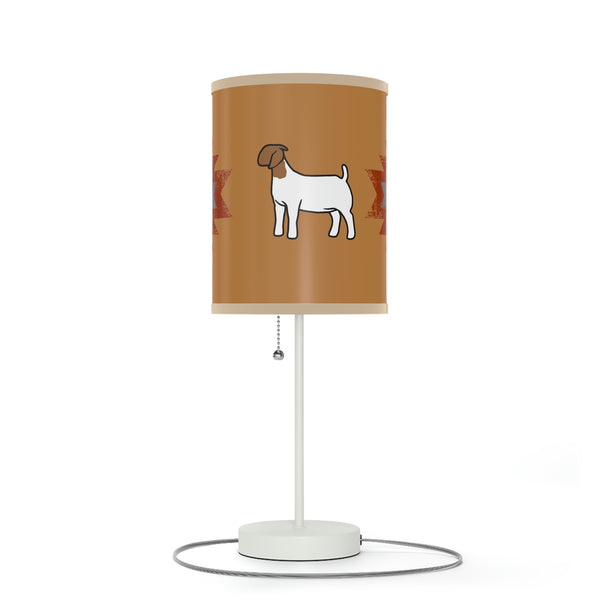 Brown Tribal Goat Lamp on a Stand