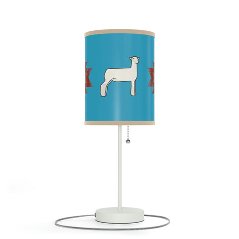 Turquoise Tribal Lamb Lamp on a Stand
