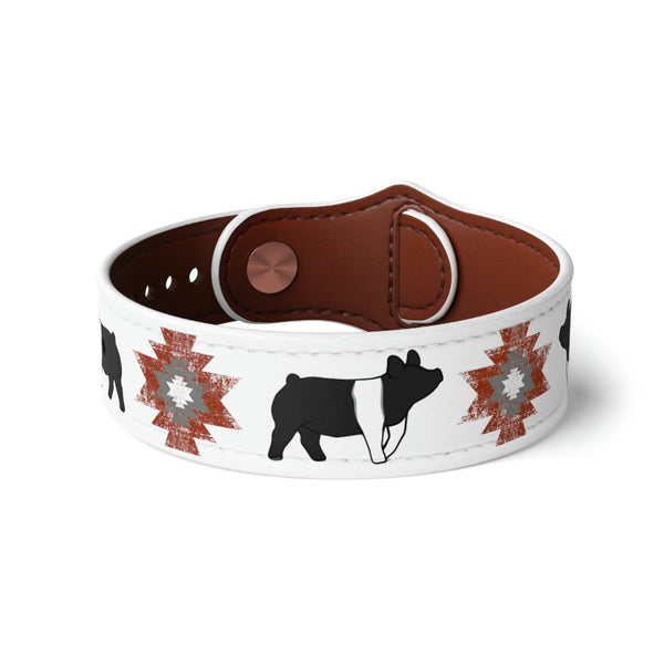 Pig Tribal Lamb Faux Leather Wristband
