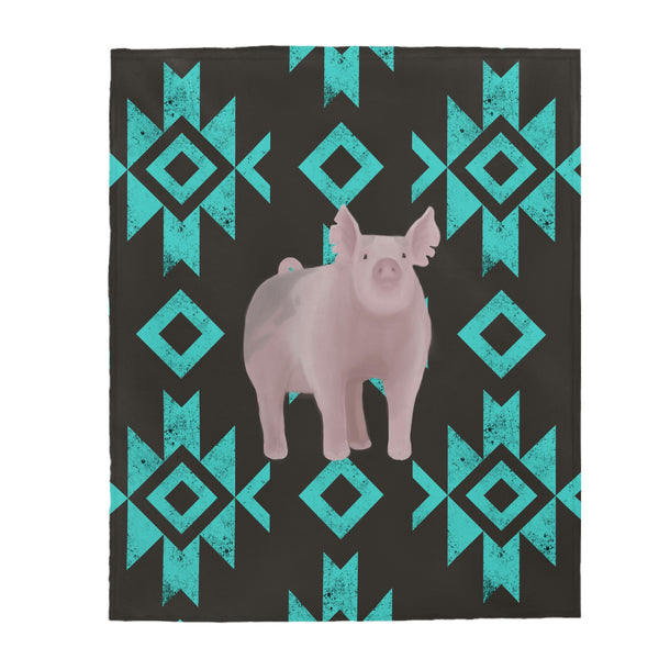 Teal Tribal Pig Blanket