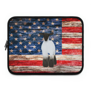 American Flag Lamb Laptop Sleeve