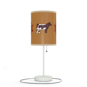 Brown Tribal Steer Lamp on a Stand