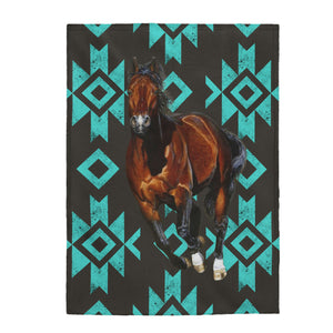 Teal Tribal Quarter Horse Blanket