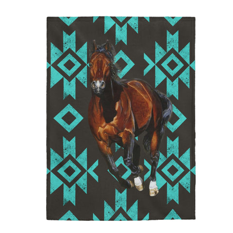 Teal Tribal Quarter Horse Blanket