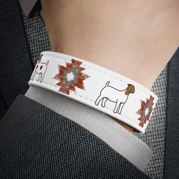 Goat Tribal Lamb Faux Leather Wristband