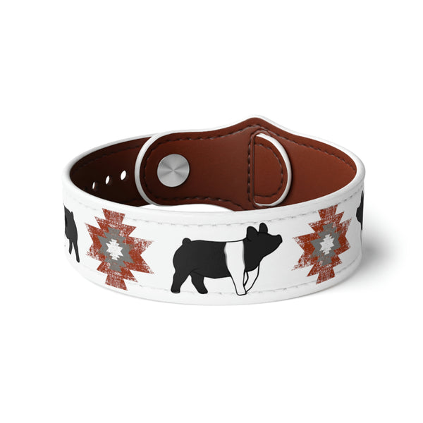 Pig Tribal Lamb Faux Leather Wristband