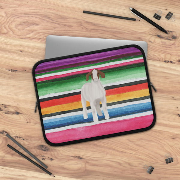 Watercolor Serape Goat Laptop Sleeve