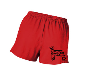 Red Tribal Lamb Athletic/Pajama Shorts