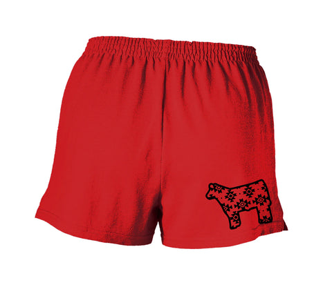 Red Tribal Steer Athletic/Pajama Shorts